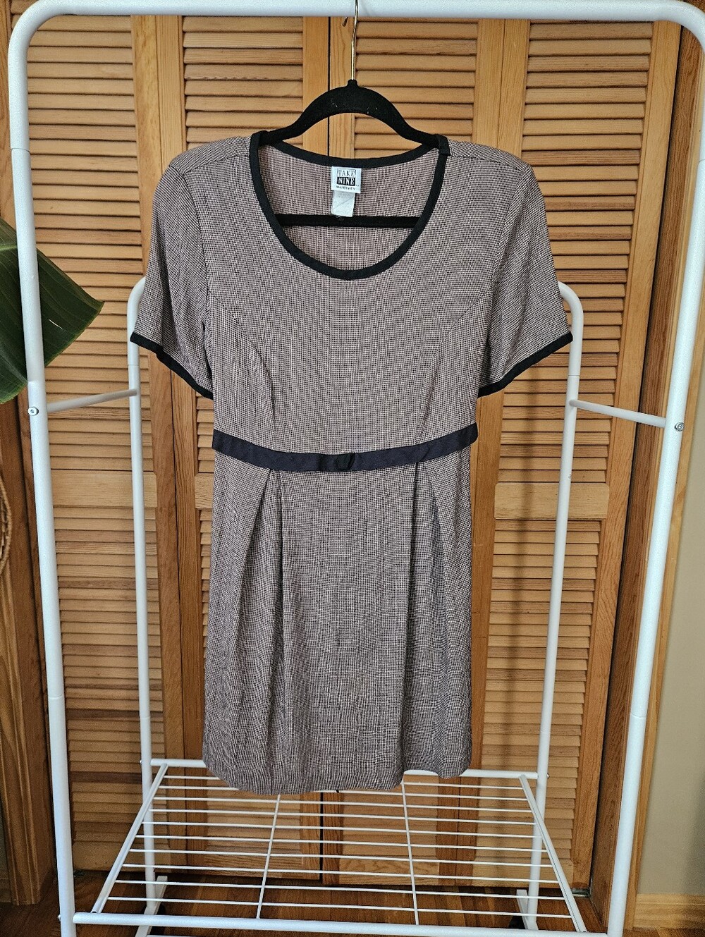 Vintage 90s Houndstooth Fall Tunic Baby Doll Maternity Dress